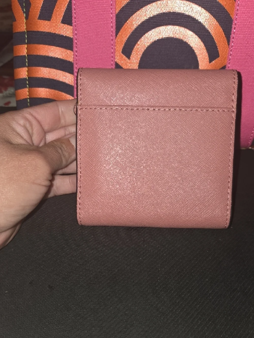 Michael Kors Dusty Rose Saffiano Leather Compact Wallet with Gold Logo - Picture 11 of 13